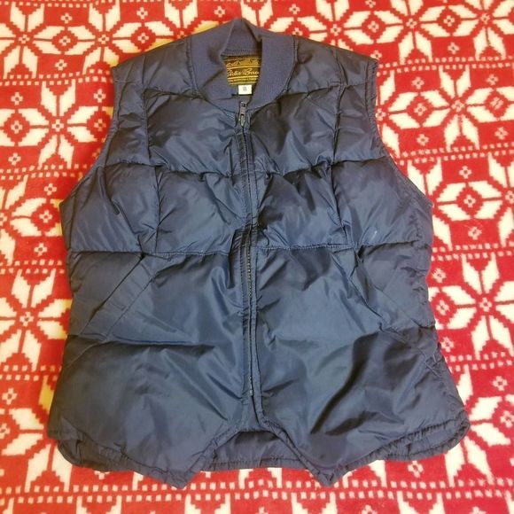 Vintage Eddie Bauer Down Blue Bubble Quilted Vest - Picture 7 of 7